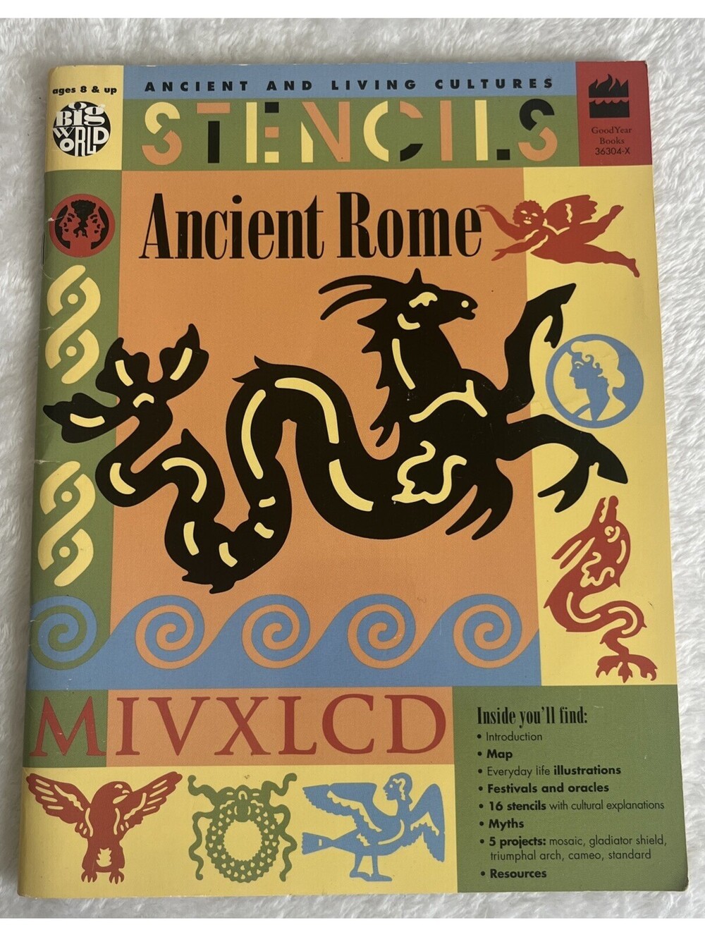 VINTAGE ACTIVITY BOOK! Ancient Rome Stencils GoodYearBooks Craft Activity Book